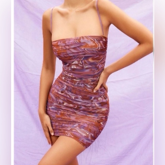 House of CB Dresses & Skirts - House of CB Purple and Pink Swirl Dress - NWOT